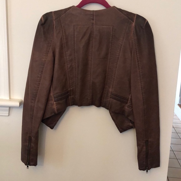 Brown leather motorcycle jacket - Picture 5 of 5